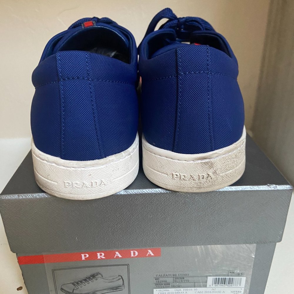 Prada Bluette Calzature Uomo Men's Shoes 9.5 - Picture 3 of 5